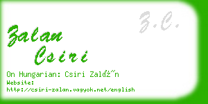 zalan csiri business card